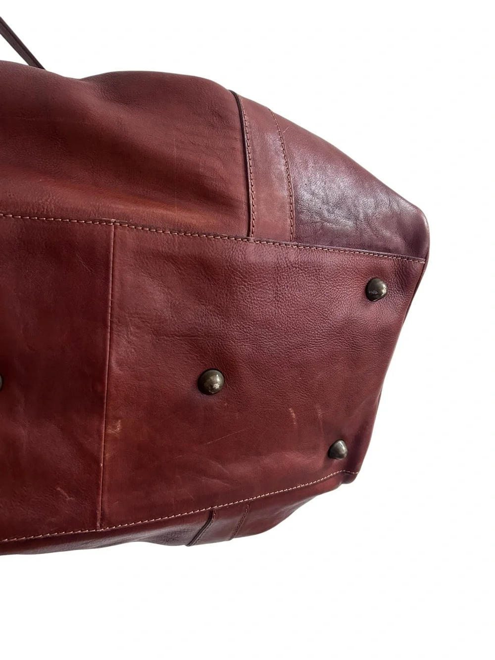 I Medici Firenze Italian Leather Weekender Duffel Bag Cognac Brown Travel Tote